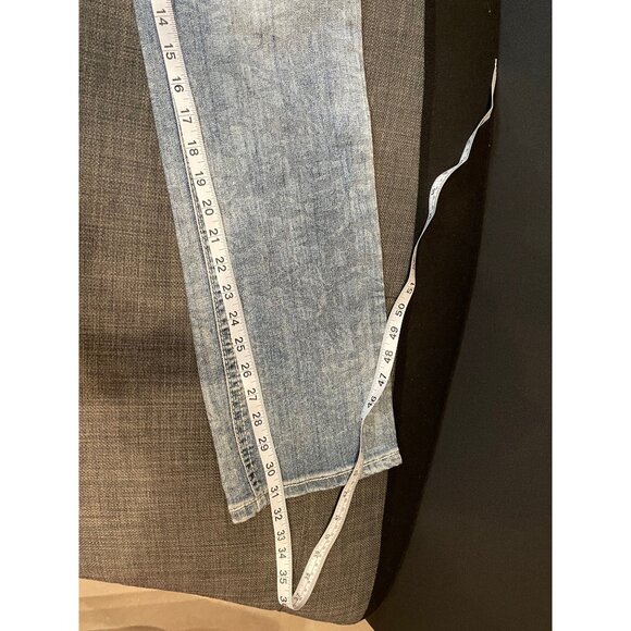 Nurture Womens Distressed Denim Jeans Subtle Leaf Print Raw Hem Size 14 - Picture 14 of 14